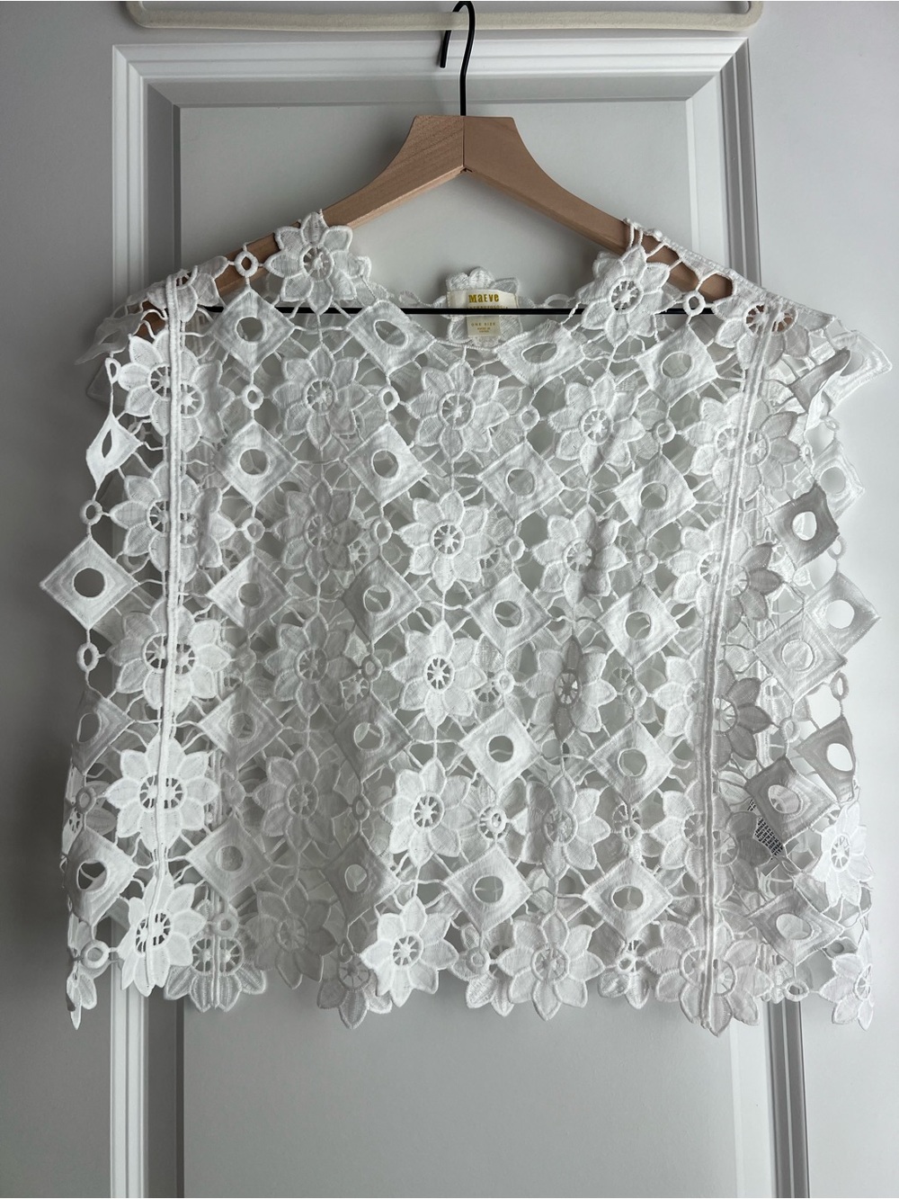 Maeve White Floral Eyelet Crochet Camisole Top